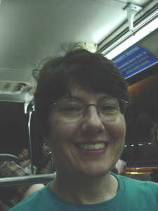 Carol on bus